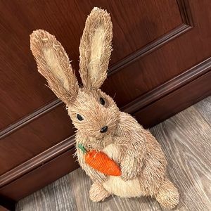 Straw Bunny Figure